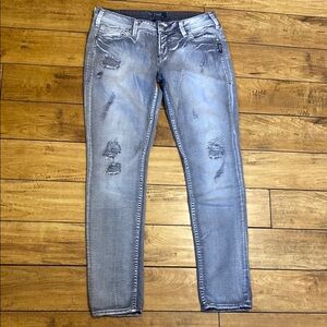 Silver Aiko skinny grey jeans